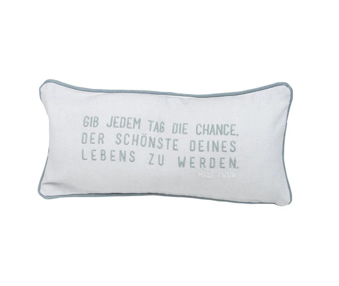 Räder Design Dekokissen Grau/Mint mit Spruch - Bild 3