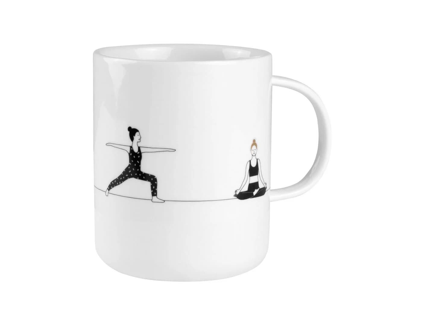 räder Hobby Geschenktasse Yoga Weiß mit goldenen Akzenten