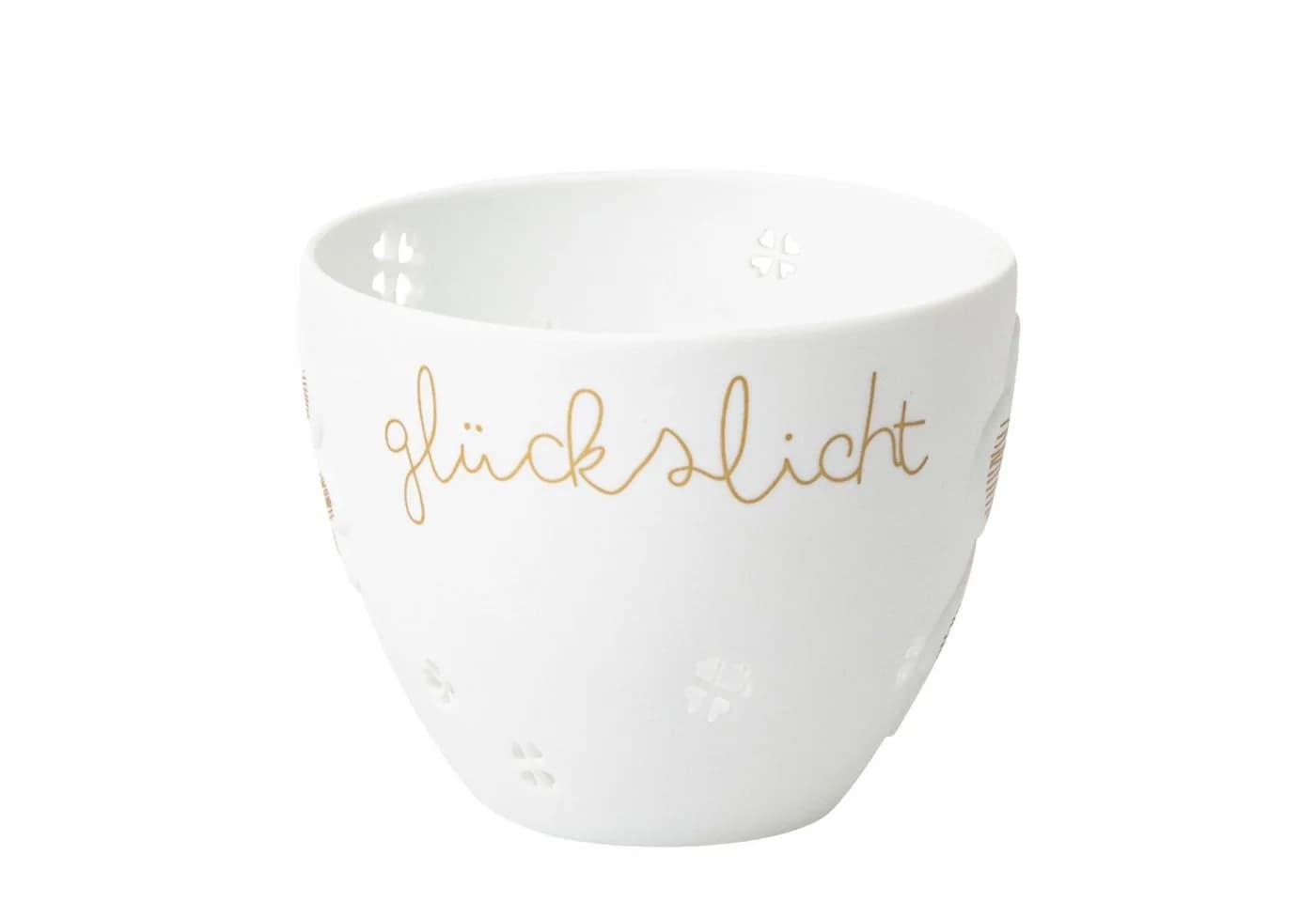 Räder Windlicht Porzellan Weiß mit Golddecal