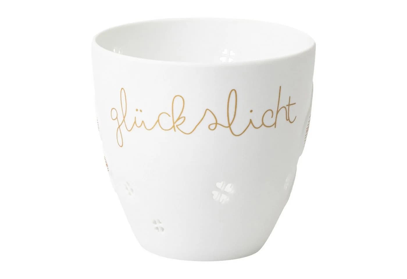 Räder Kerzenhalter Design Teelichthalter Poesielicht Weiß-Gold 9cm - Bild 2