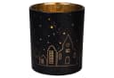 Räder Windlicht Design Teelichthalter Glanzlicht Lichtstadt Schwarz-Gold 10cm Bild 2