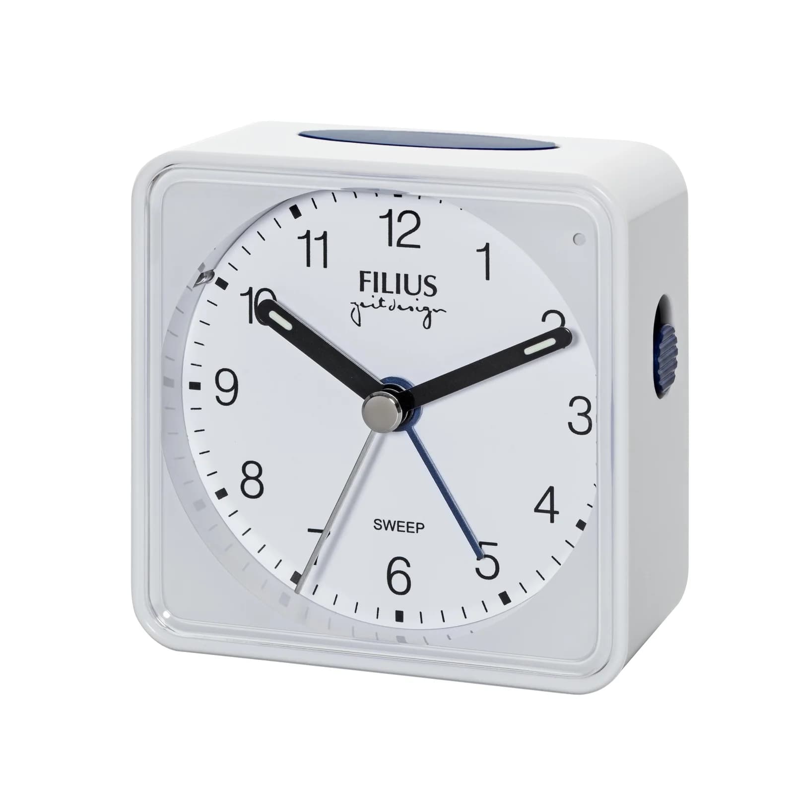 FILIUS ZEITDESIGN Quarzwecker Weiß Analog mit Beleuchtung