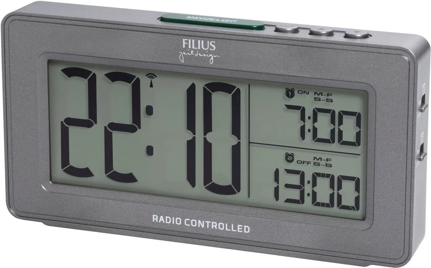 FILIUS zeitdesign Funkwecker 0532-4 Grau Modern