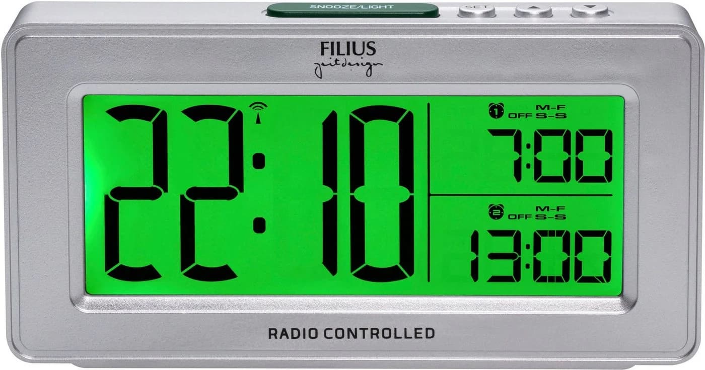 FILIUS zeitdesign Funkwecker 0532-19 Silberfarben