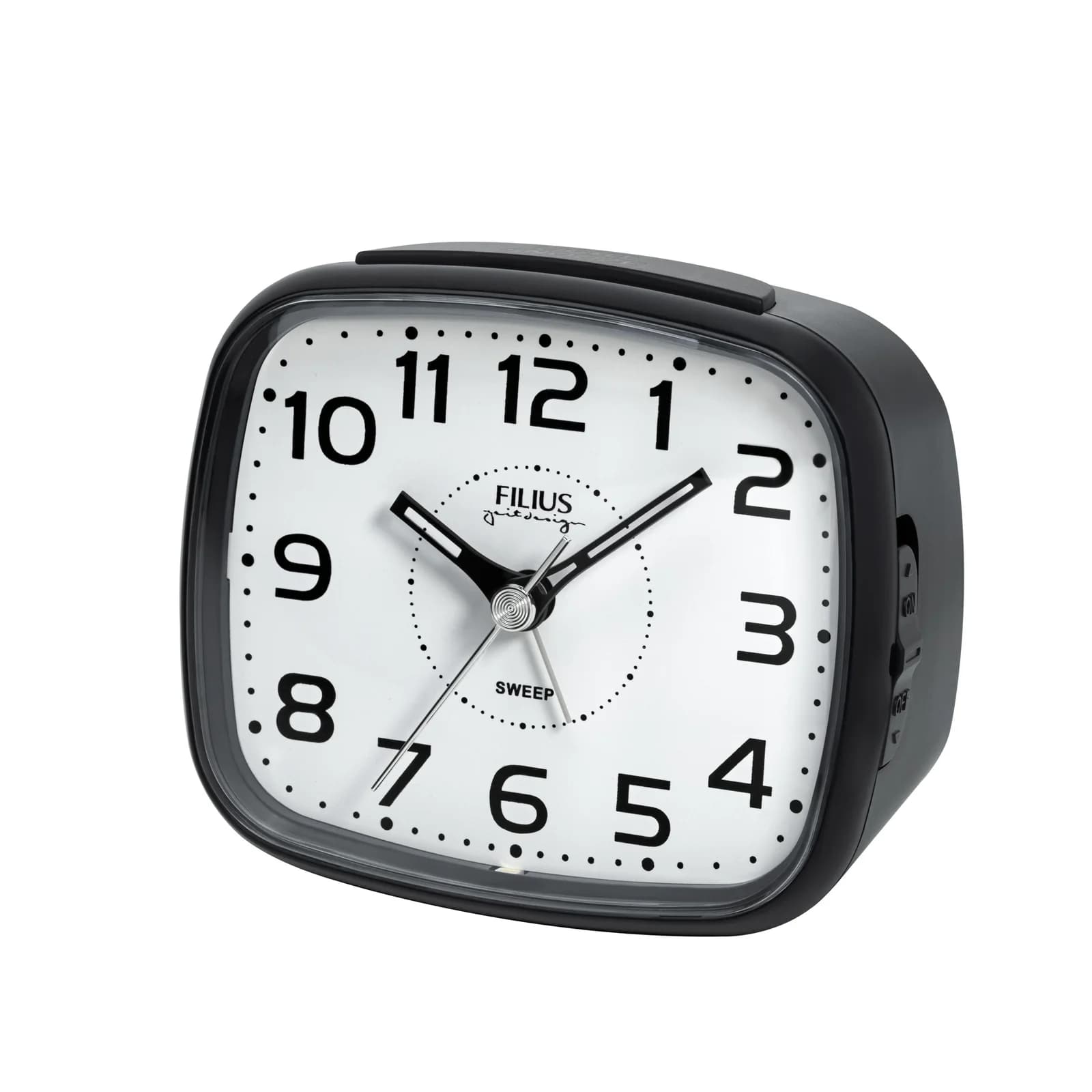 Quarzwecker FILIUS ZEITDESIGN schwarz mit schleichender Sekunde