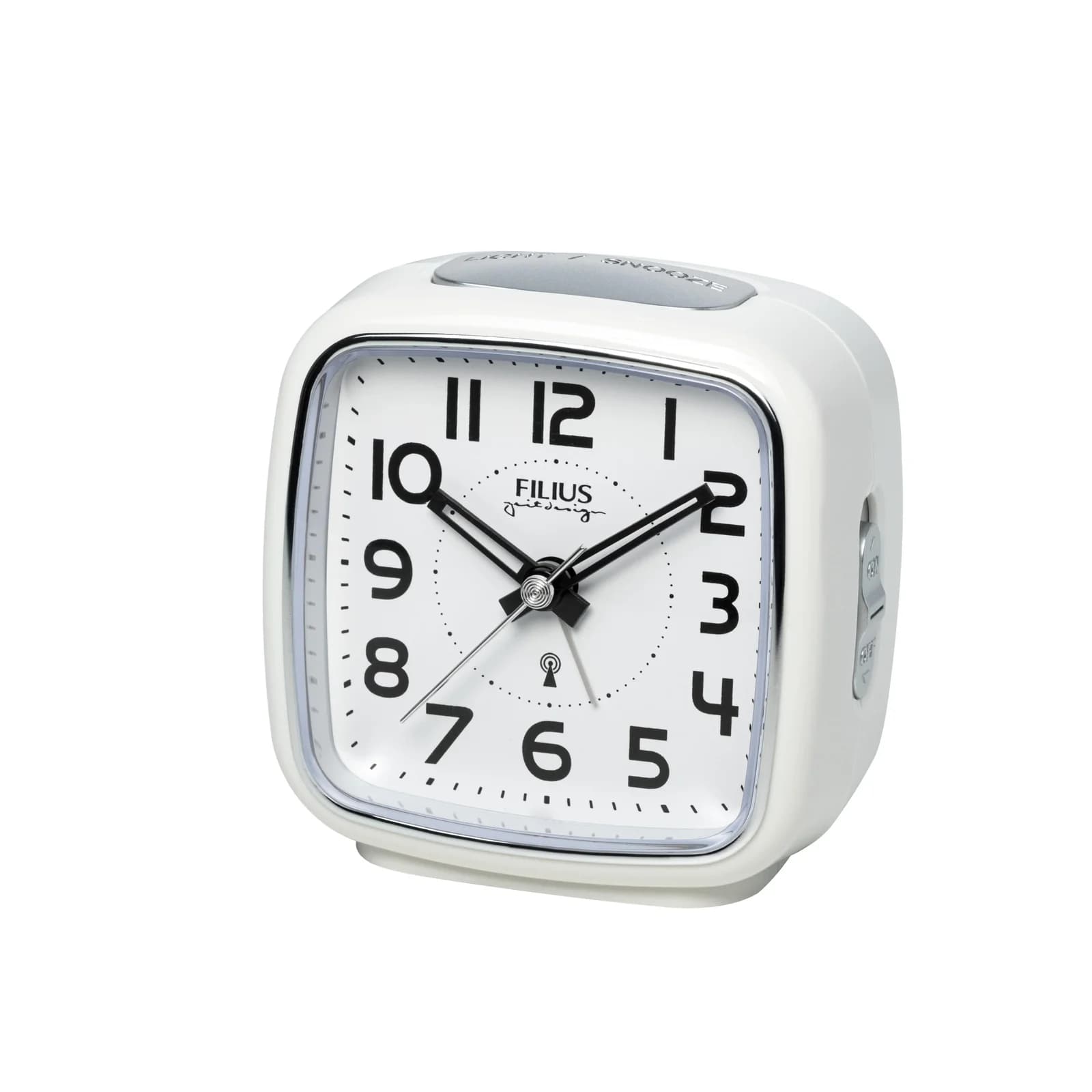 FILIUS ZEITDESIGN Funkwecker weiß mit Snooze und Beleuchtung