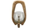 Small-Preis Windlicht aus Holz mit Glaseinsatz Beige Bild 2