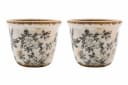finehomegarden Blumentopf Übertopf Mush Keramik Ø7,5cm+Ø11cm Rustikales Antikes Topf Dekor Bild 2