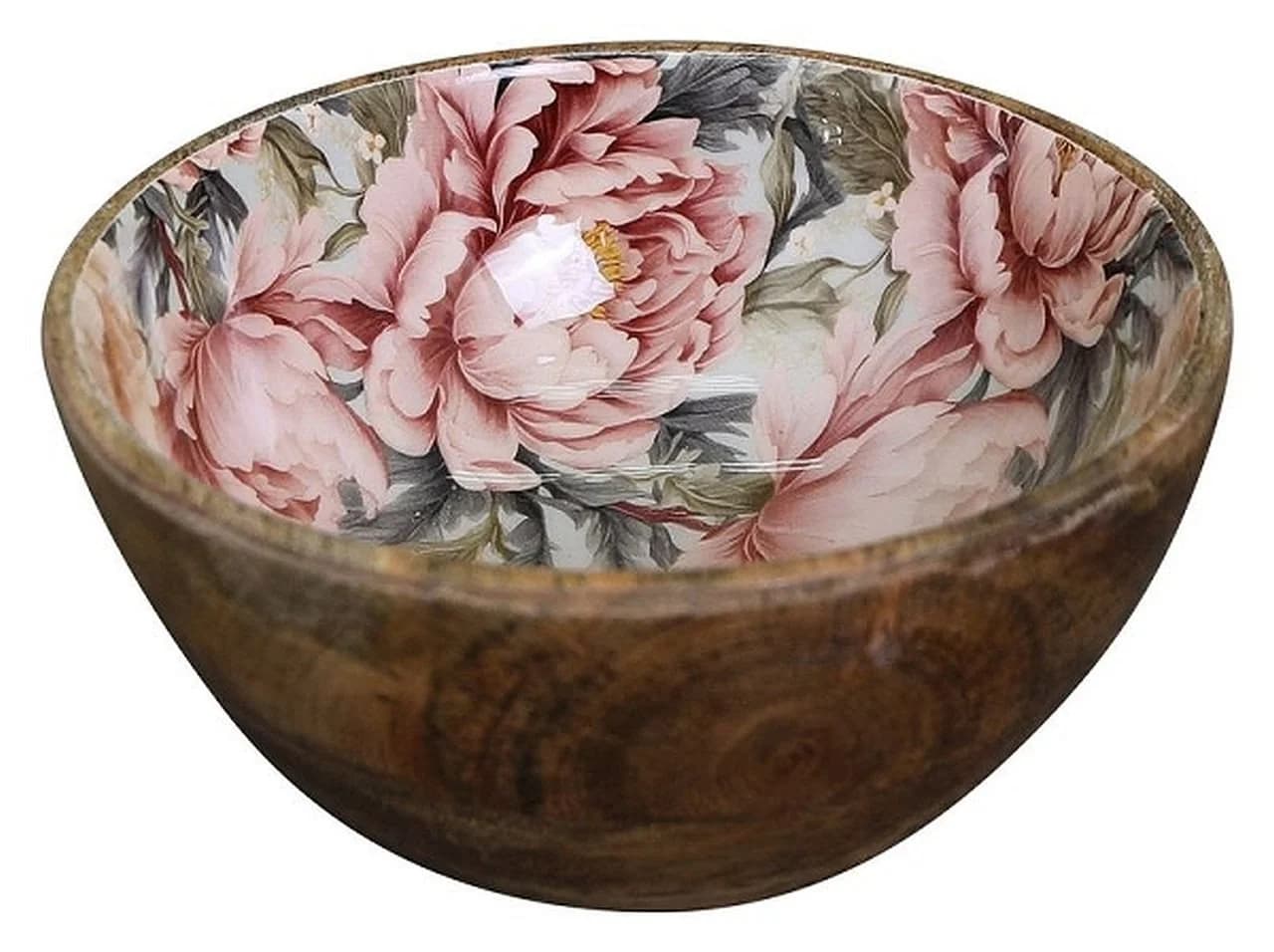 Exner Dekoschale Mangoholz Les Fleurs Braunes Florales Muster