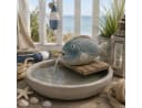 finehomegarden Teichfigur Wasserspeier Fisch blau Steinzeug mit Pumpe Bild 1