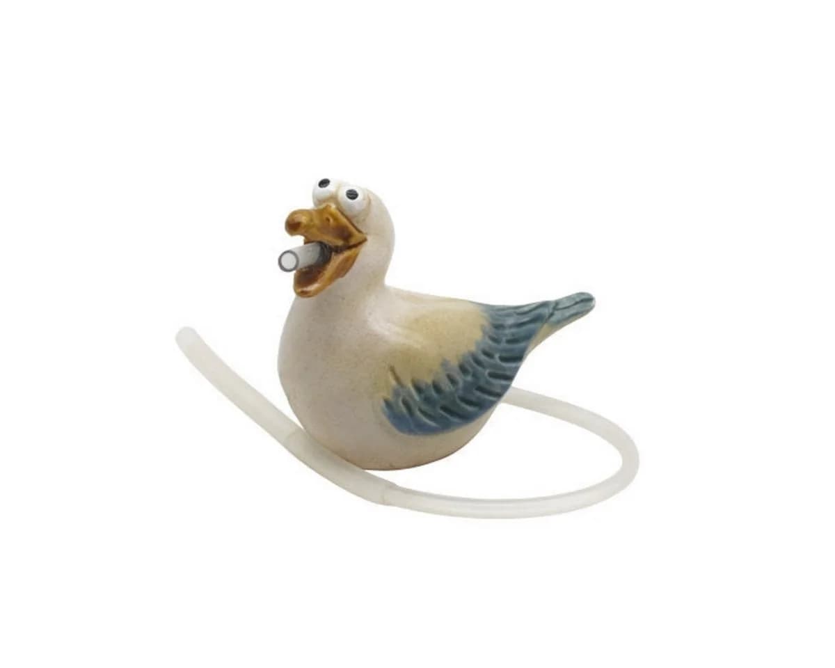 finehomegarden Teichfigur Wasserspeier Möwe blau-natur Steinzeug mit Pumpe - Bild 2