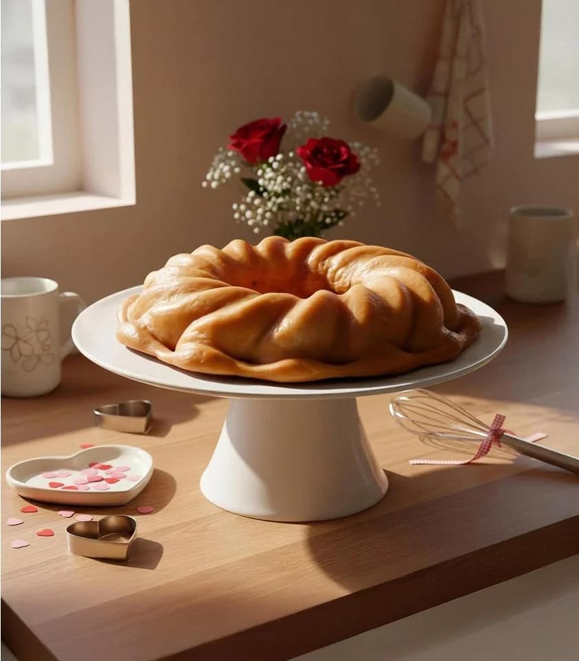 CreaTable Tortenplatte UNIVERSAL Weiß mit Standfuß Porzellan