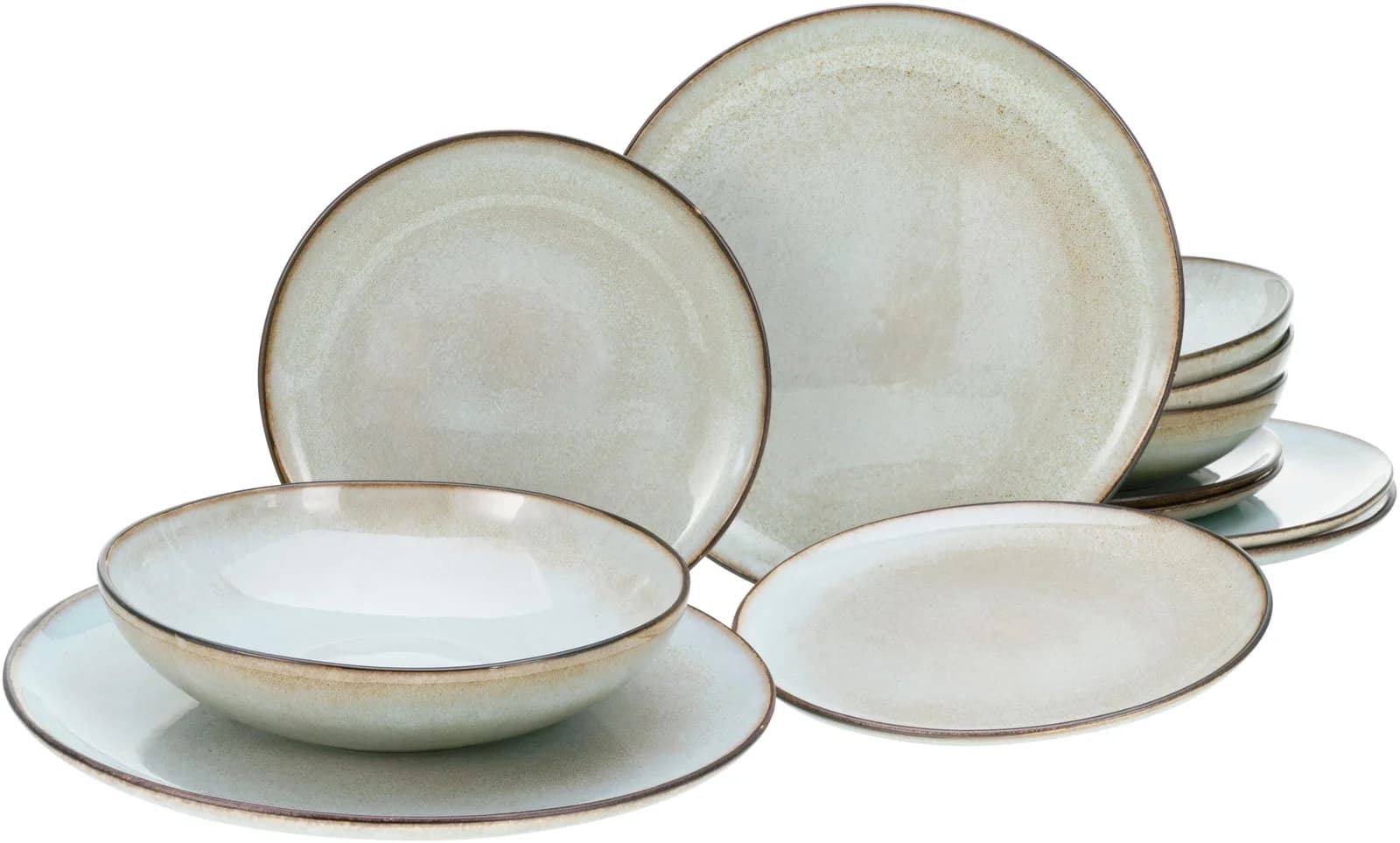 Creatable Geschirr-Set Stone Town Grau 12-tlg. Steinzeug Tafelservice