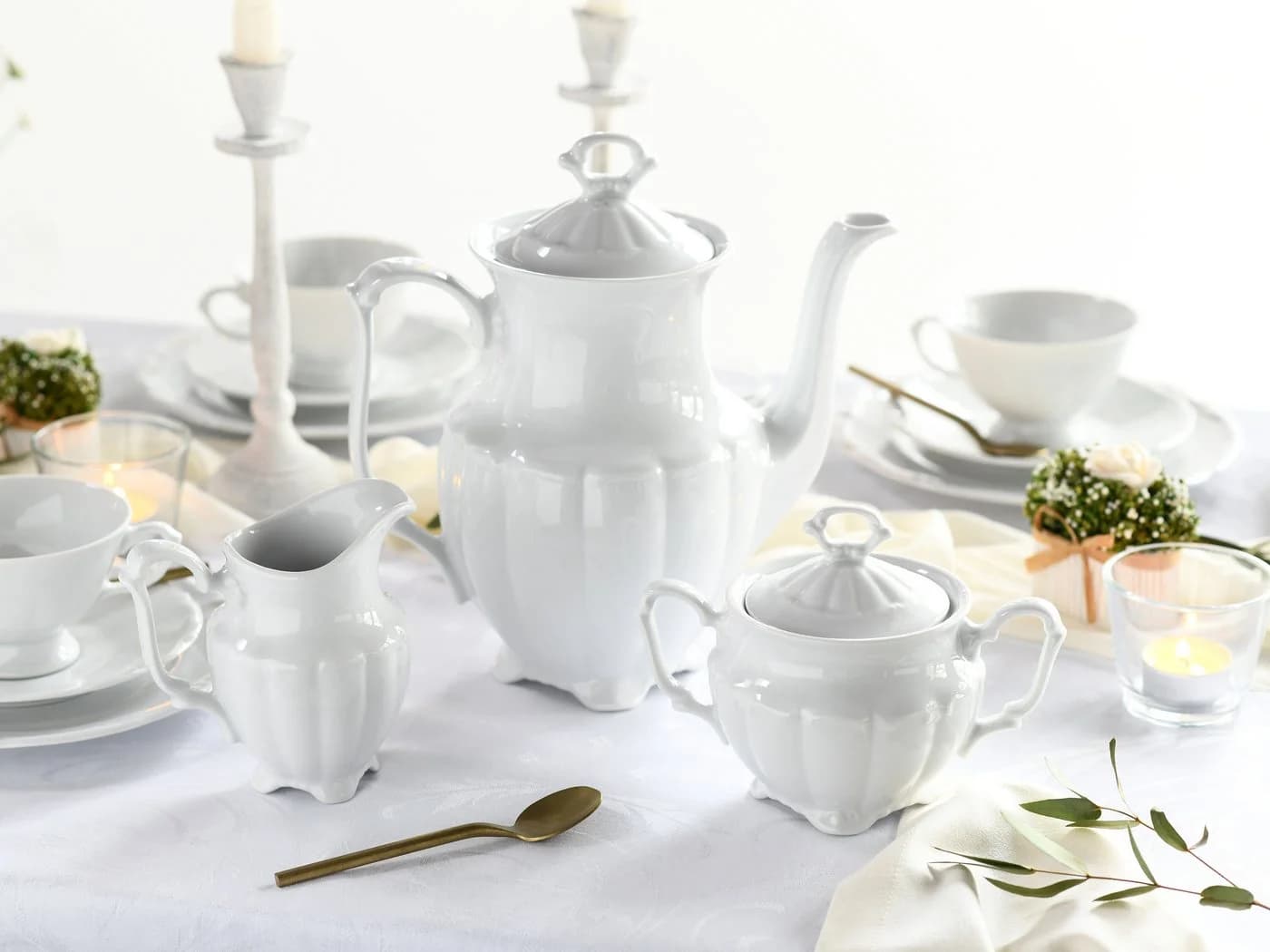CreaTable Servier-Set Maria Theresia Weiß Porzellan 3-teilig - Bild 3