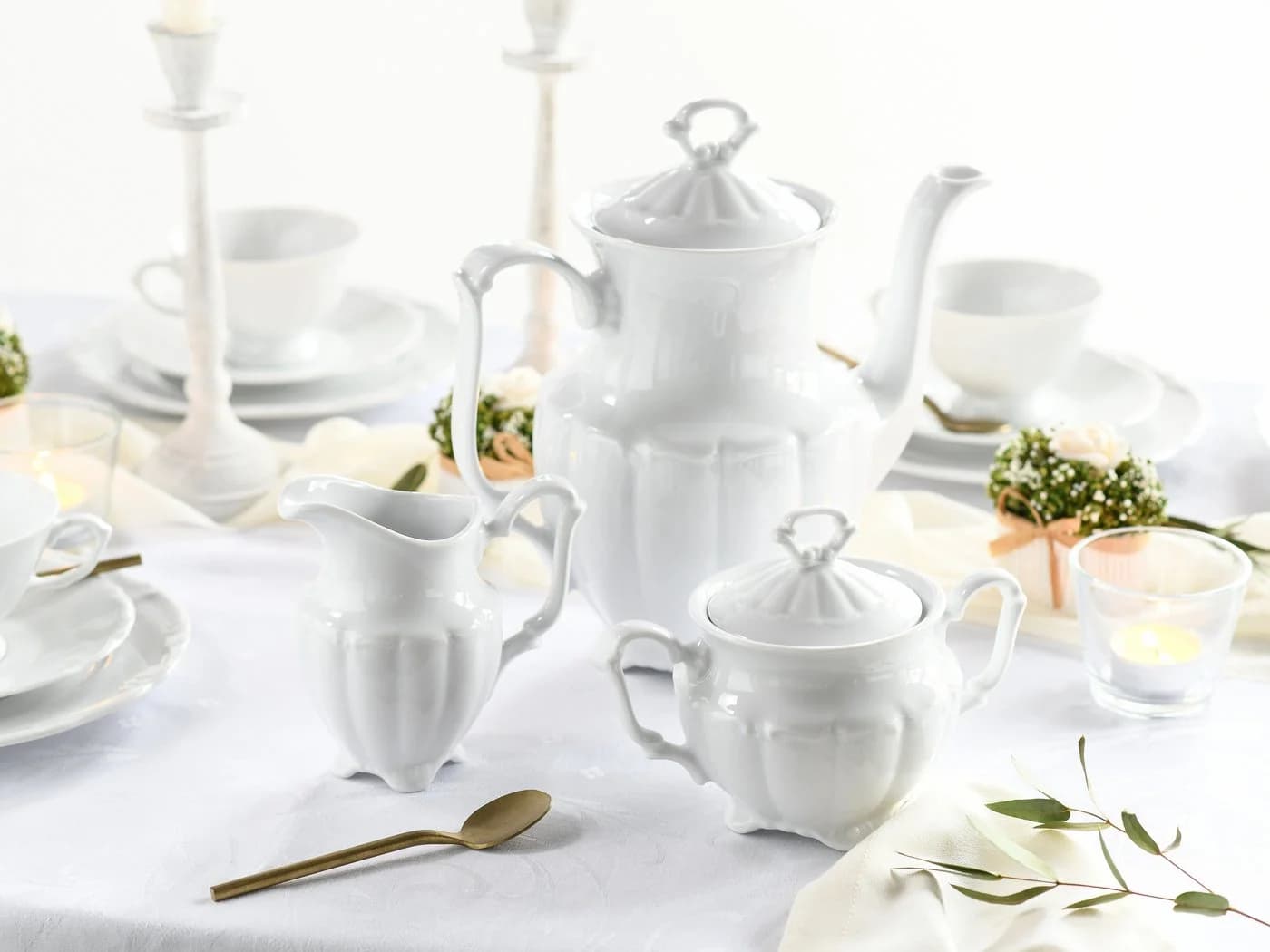 CreaTable Servier-Set Maria Theresia Weiß Porzellan 3-teilig - Bild 4