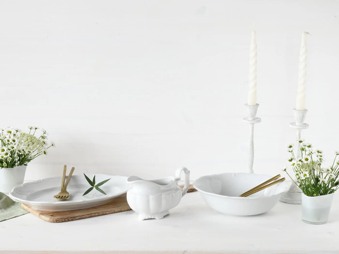 CreaTable Servier-Set Maria Theresia Weiß 3-teilig Porzellan