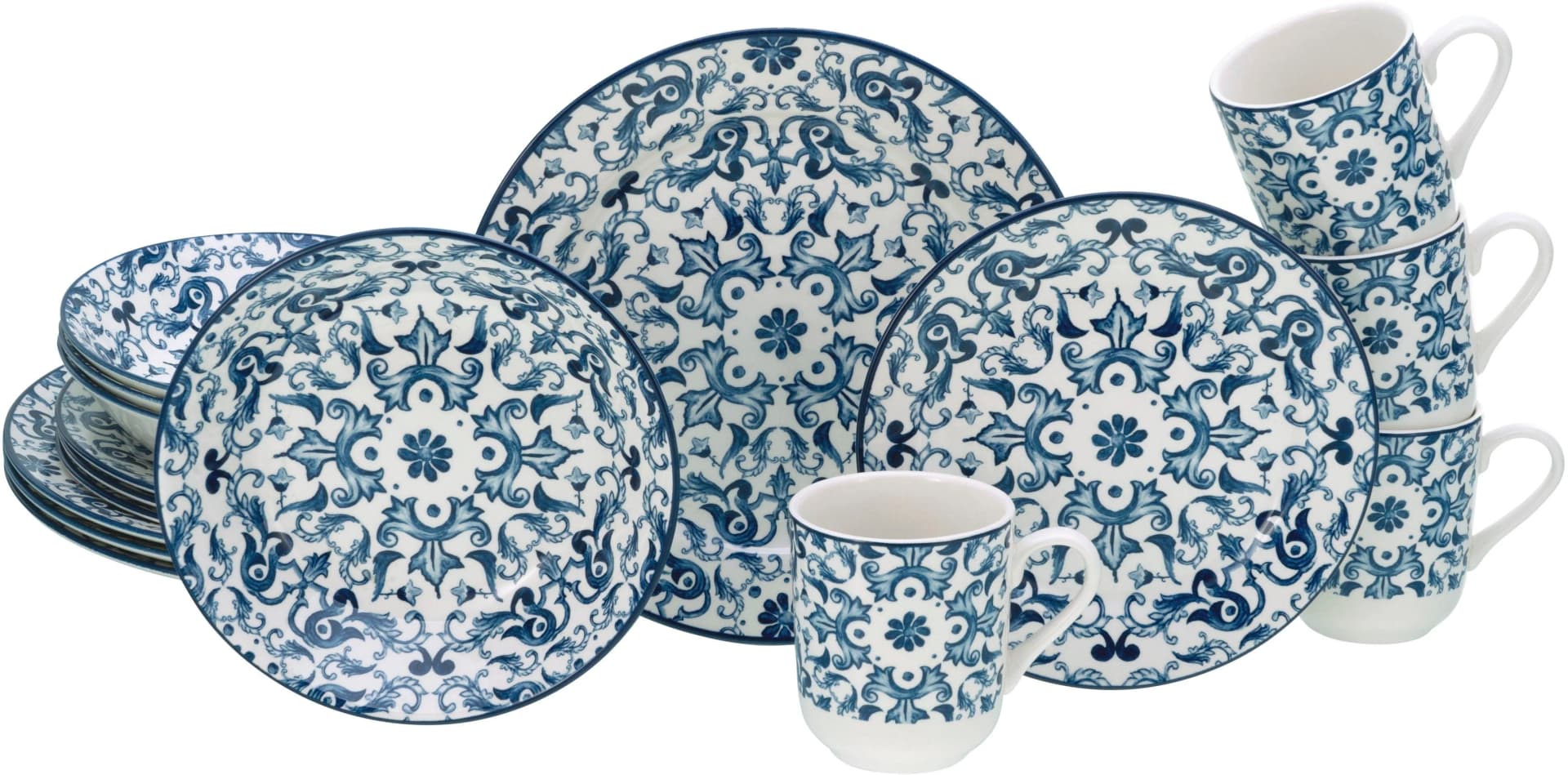 Creatable Kombiservice 16-tlg. Blau Steingut Orientalisch
