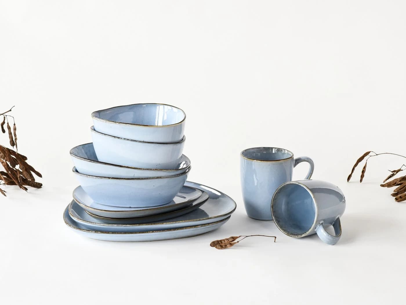 CreaTable Kombiservice Cloudy Sky Blue 10-tlg. Steinzeug