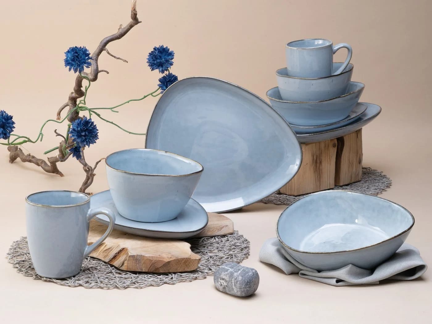 CreaTable Kombiservice Cloudy Sky Blue 10-tlg. Steinzeug - Bild 3