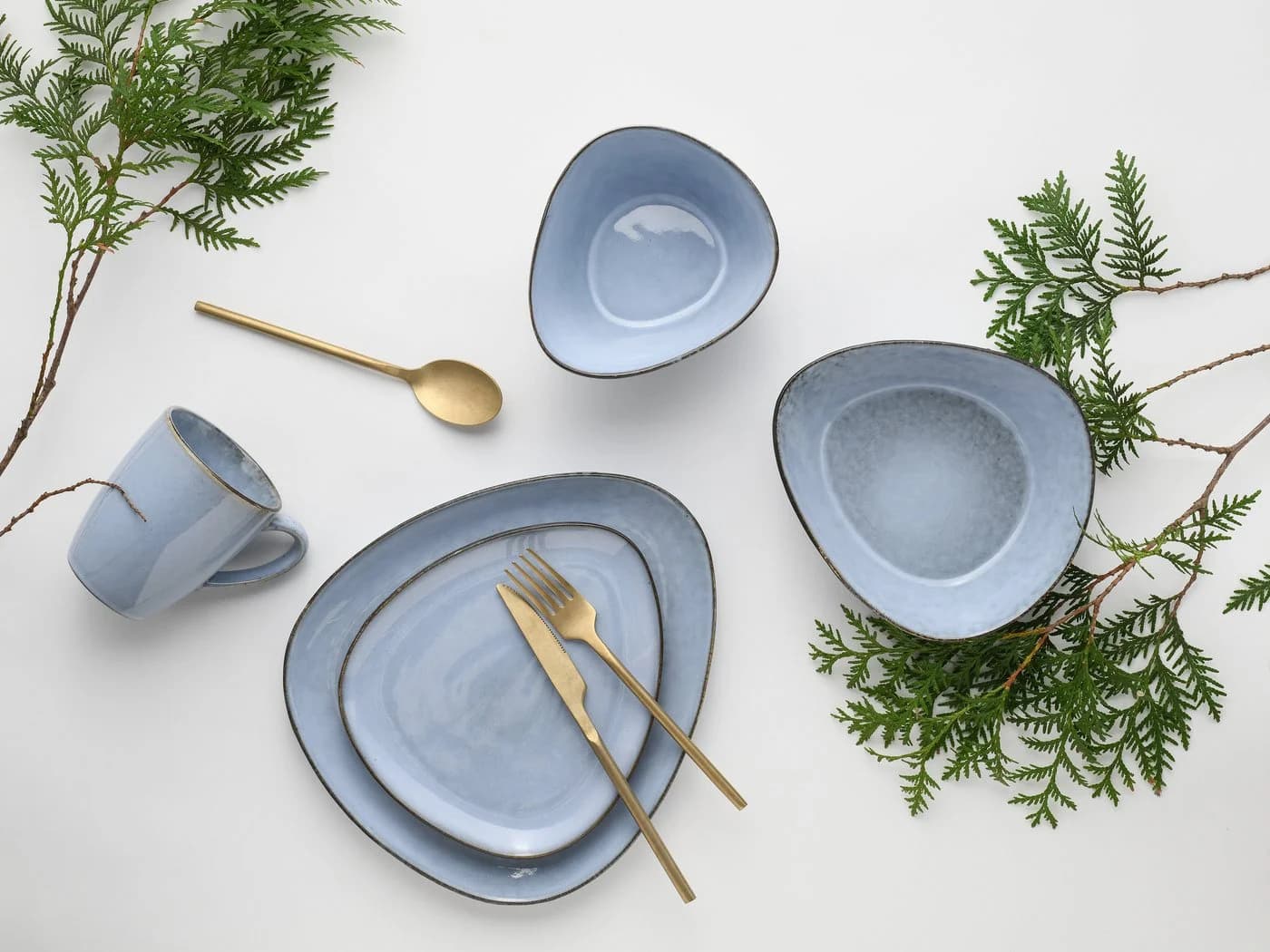 CreaTable Kombiservice Cloudy Sky Blue 10-tlg. Steinzeug - Bild 4