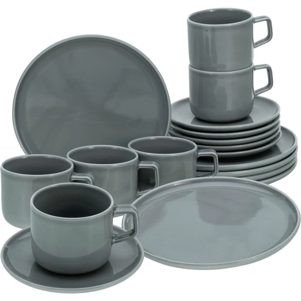 Creatable Kaffeeservice Grau Keramik 18-teilig 250 ml - Bild 2