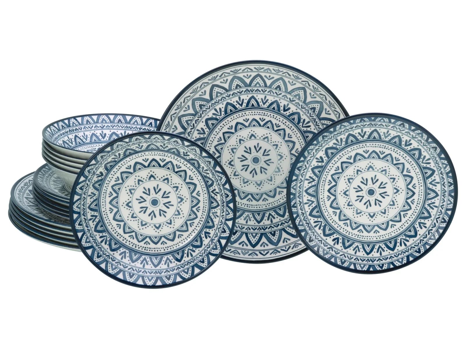 Creatable Tafelservice Mexico Blau/Weiß 18-teilig