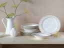 CREATABLE Emilja Tafelservice 12-tlg. Beige Creme Porzellan Blumendekor Bild 1