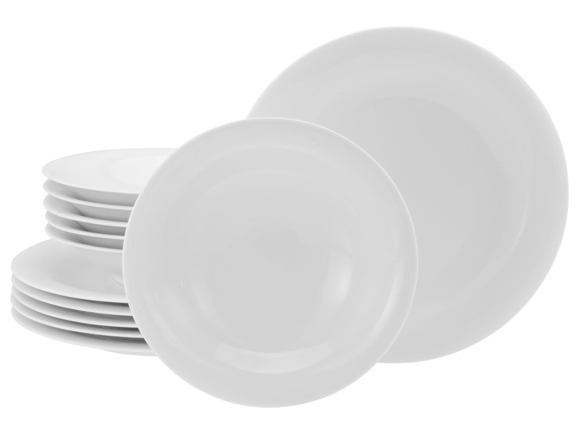 Tafelservice SOFT Porzellan 12-tlg. Weiß