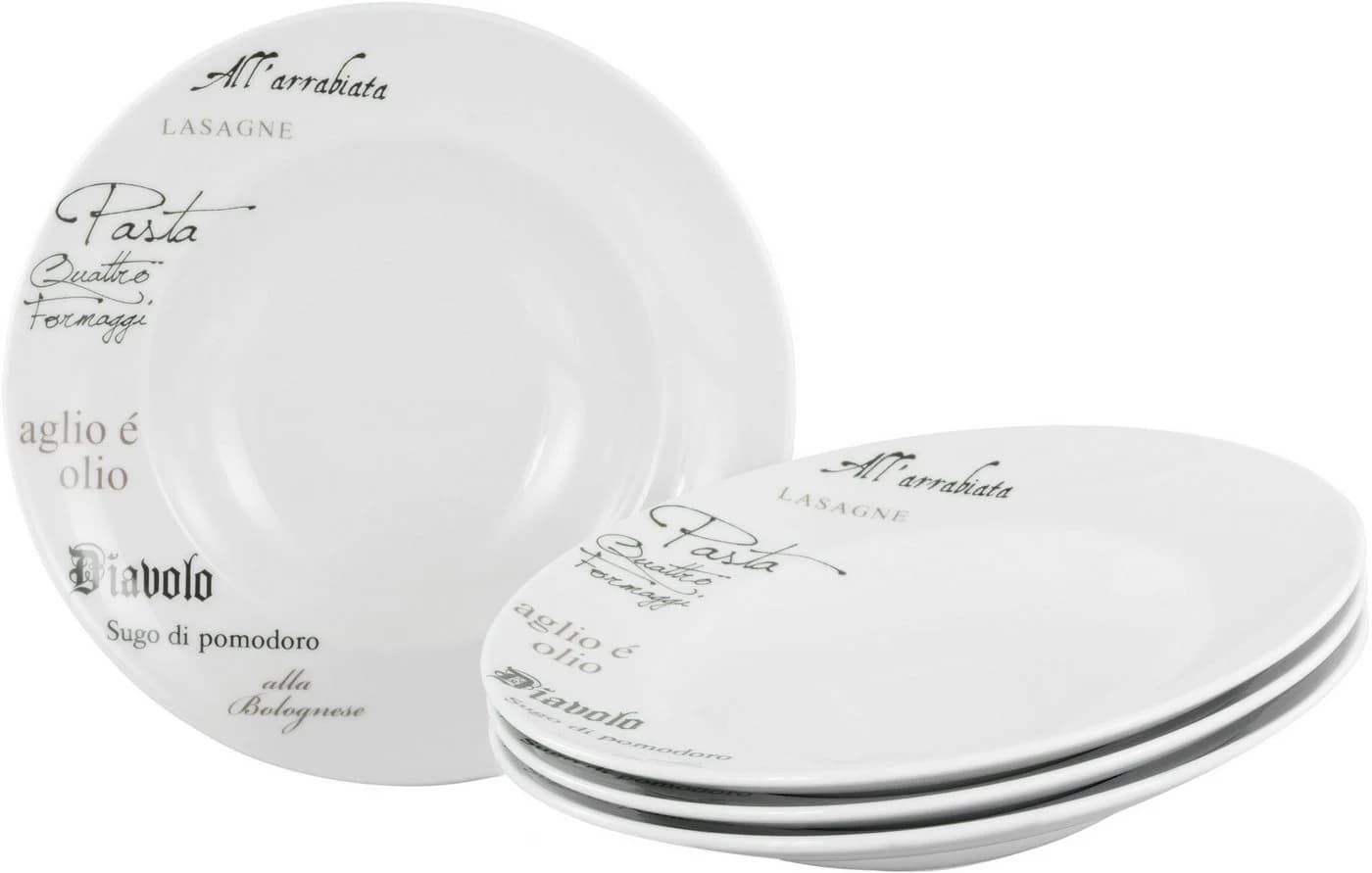 CreaTable Pastateller Europa Gustoso 4-tlg. Weiß Porzellan - Bild 2