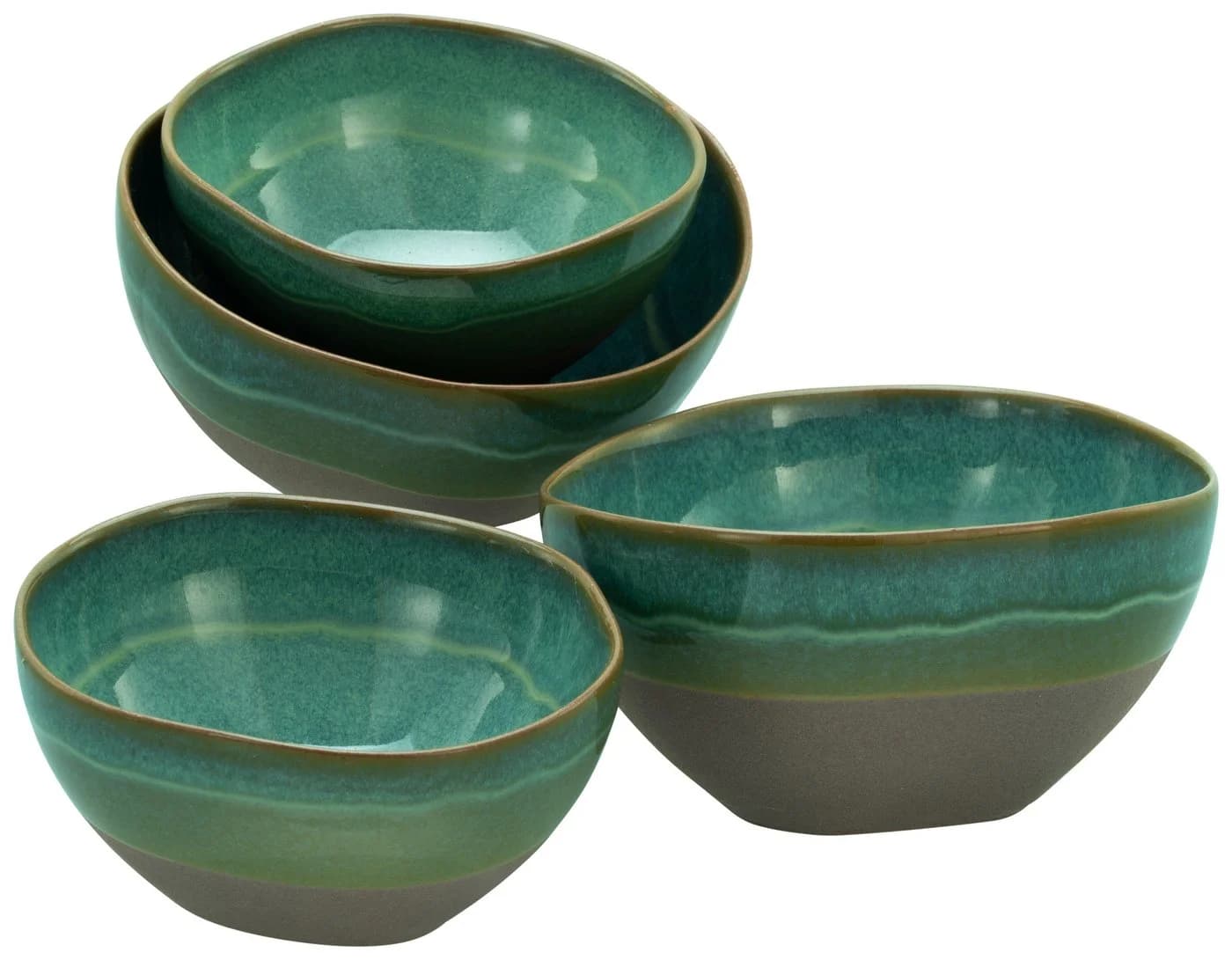 CREATABLE Basalt Bio Bowl Set 4-tlg. Olivgrün Steinzeug - Bild 2