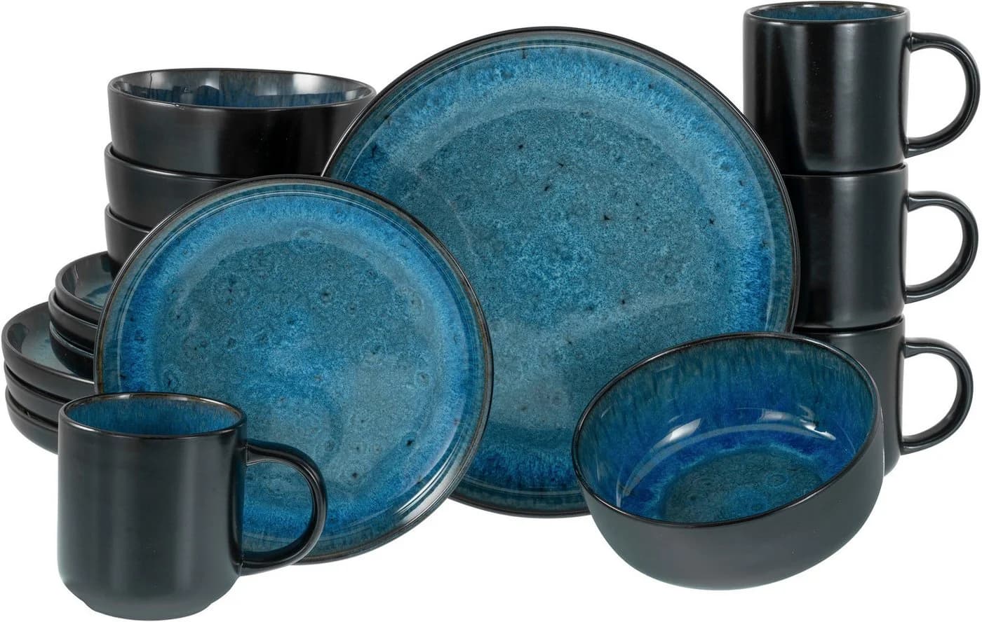 CREATABLE Kombiservice Nordic Fjord 16-tlg blau Steinzeug - Bild 2