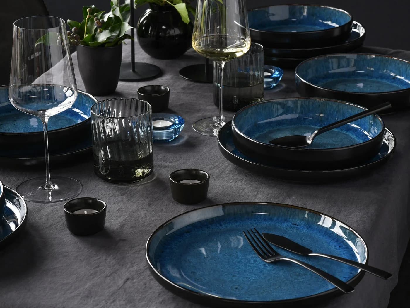 CREATABLE Kombiservice Nordic Fjord 16-tlg blau Steinzeug - Bild 4