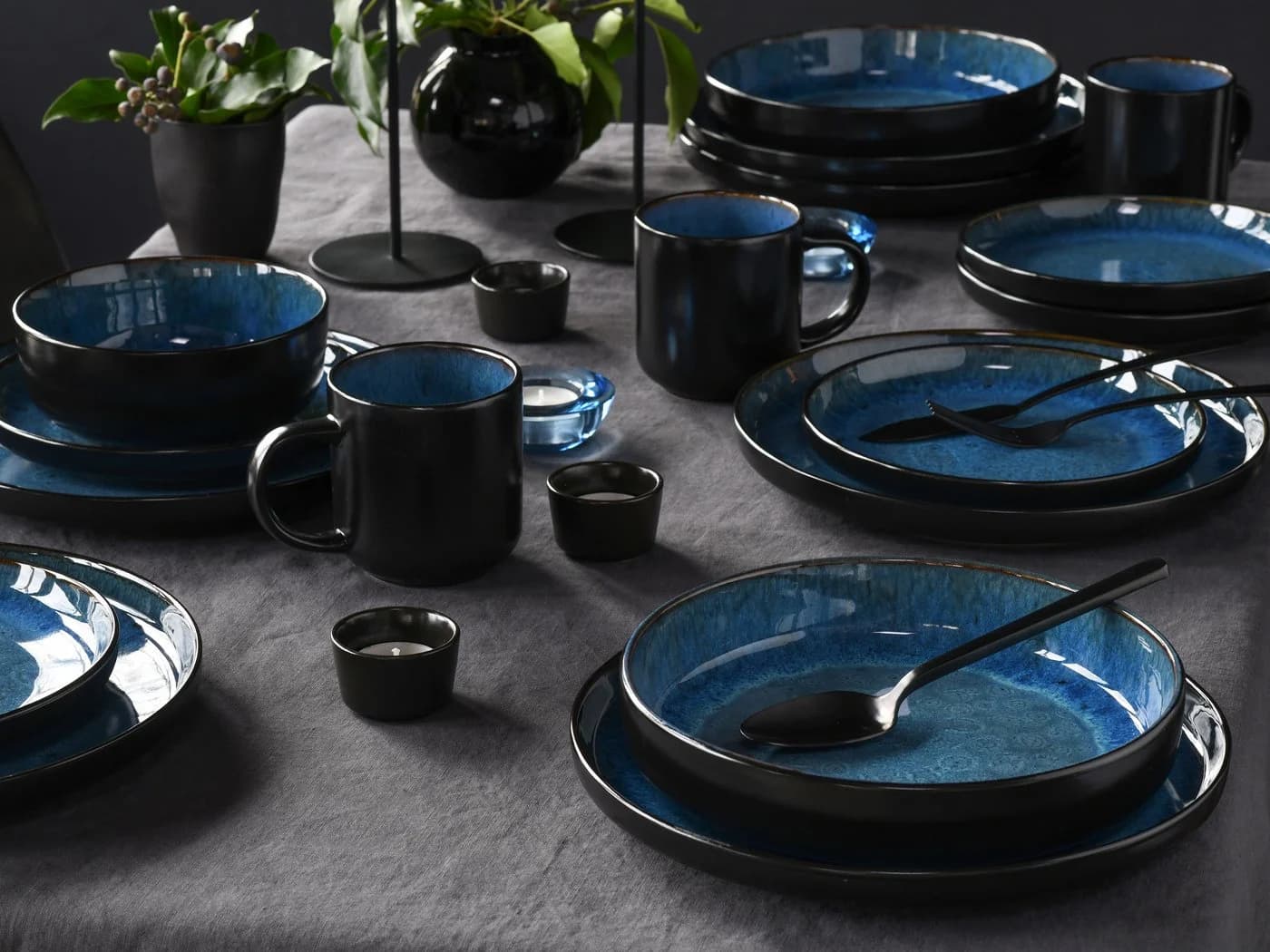 CREATABLE Kombiservice Nordic Fjord 16-tlg blau Steinzeug - Bild 5
