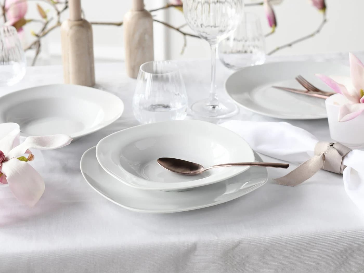 CreaTable Teller-Set Amelie Weiß 18-tlg. Porzellan