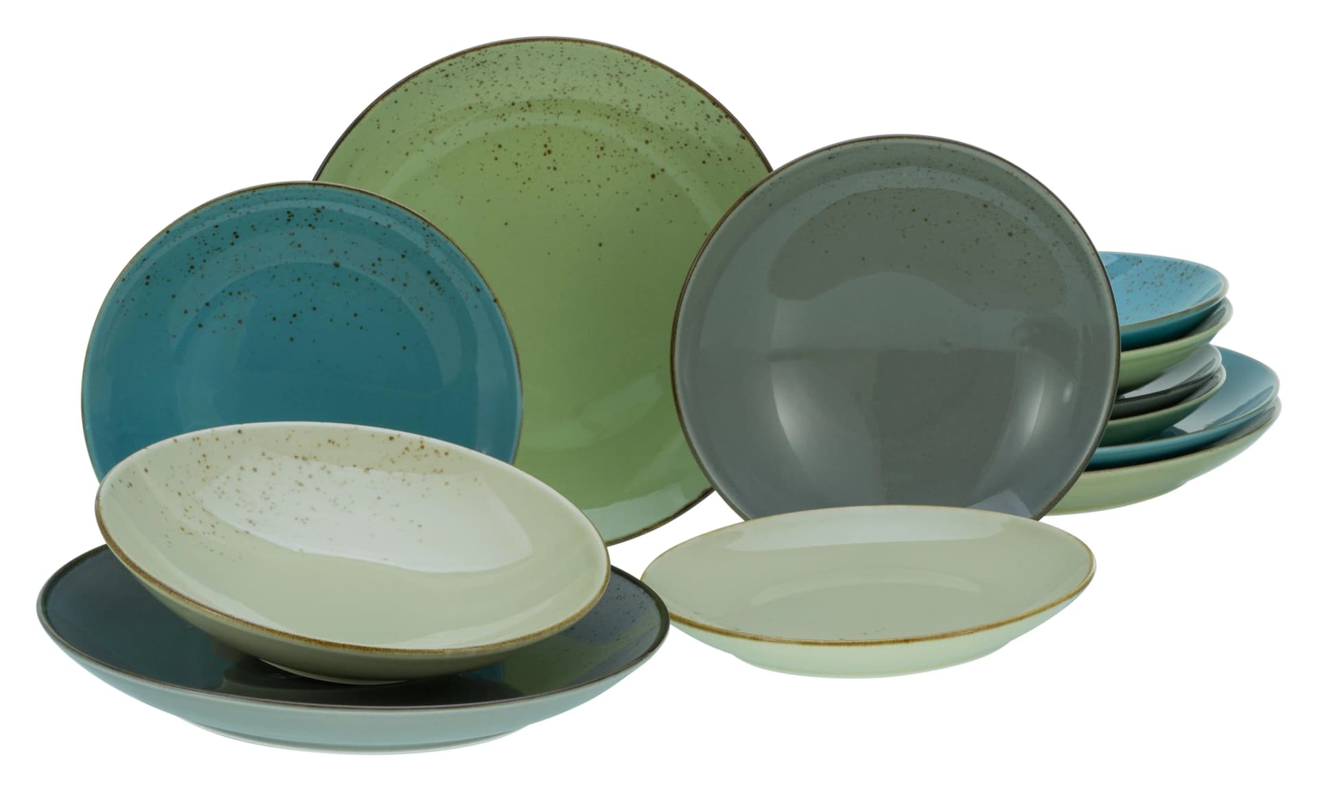 Creatable Geschirr-Set NATURE COLLECTION bunt Steinzeug Tafelservice 12 Teile für 4 Personen - Bild 2