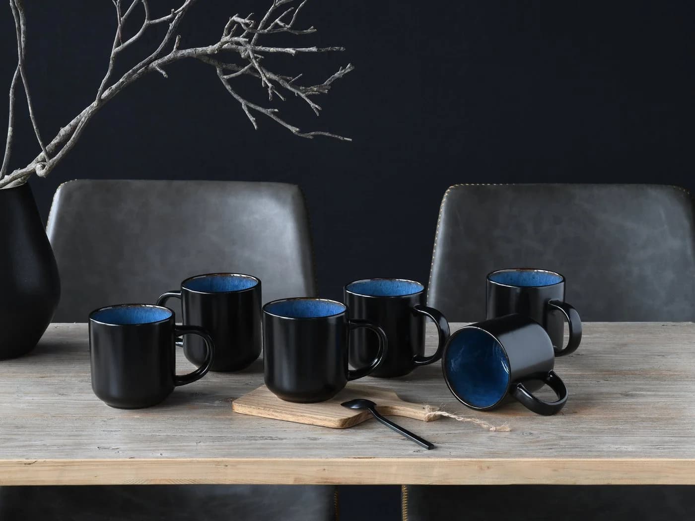 Creatable Nordic Fjord Becher Set 6-tlg. Blau Steinzeug - Bild 4