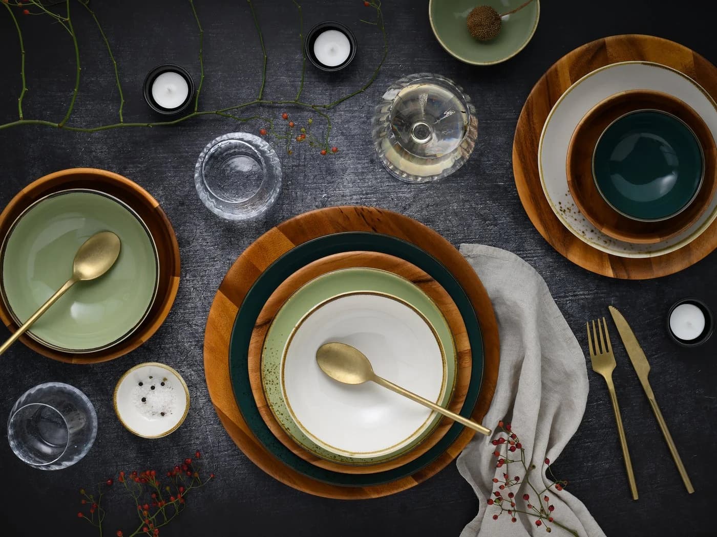 CreaTable Teller Nature Collection Akazienholz 6er Set Braun - Bild 3