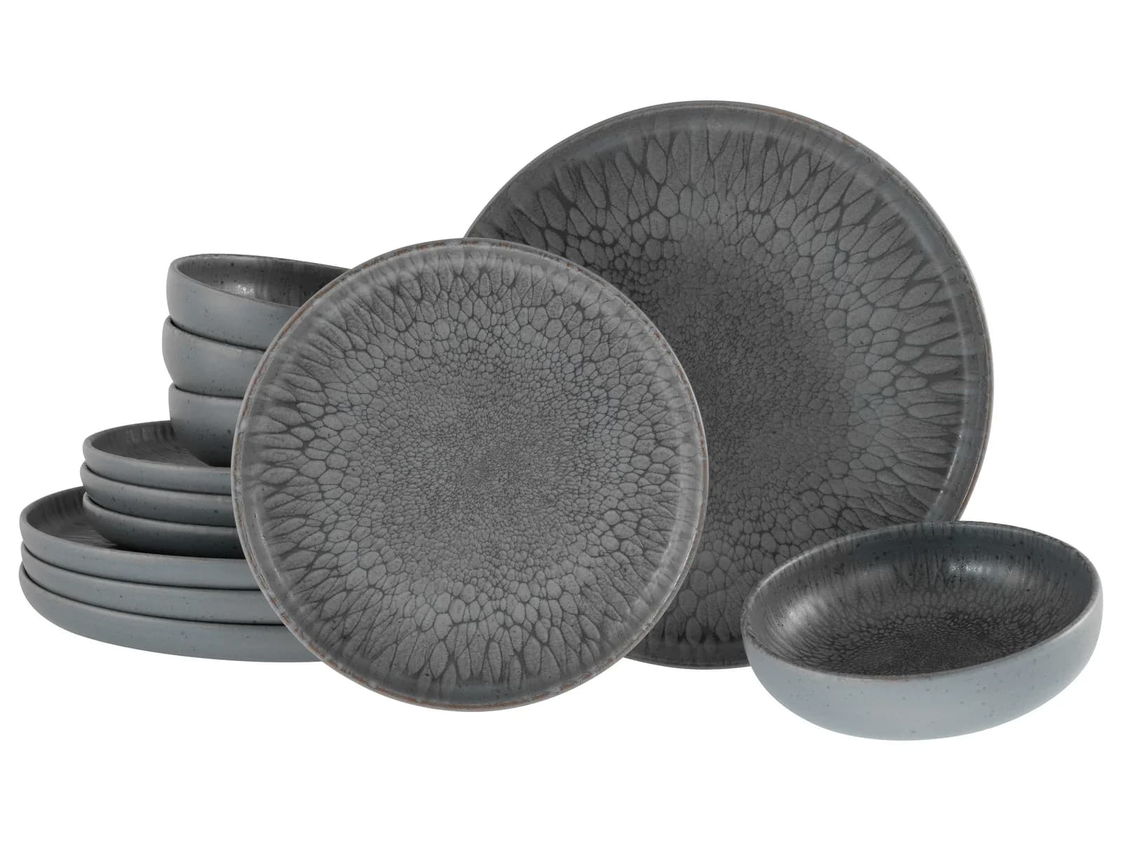Creatable Tafelservice Uno Volcano Anthrazit 12-teilig Keramik