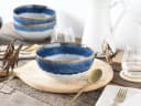 CreaTable Schale Cascade 4-tlg. Buddha Bowl Steinzeug Blau Bild 3