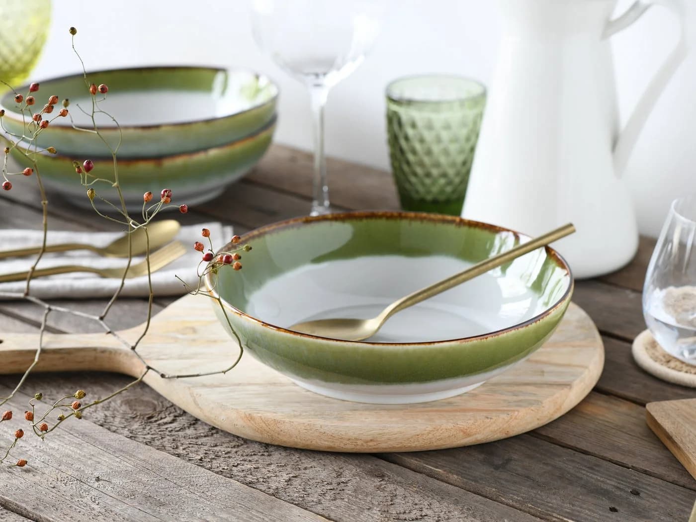 Creatable Poké Bowl Set 4-tlg. Grün Steinzeug Reaktivglasur - Bild 3