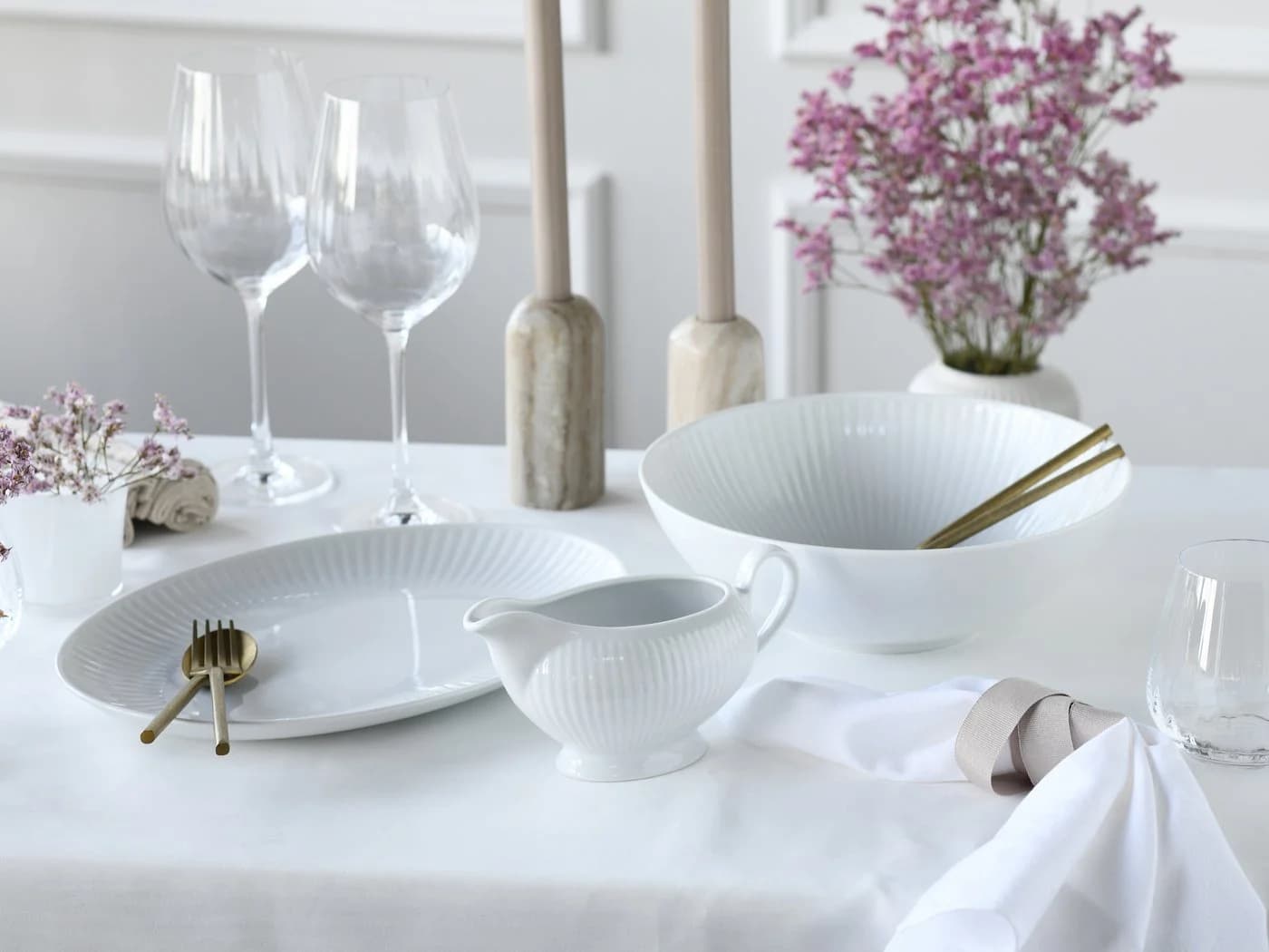 CREATABLE Valencia Servier-Set 3-teilig Weiß Porzellan