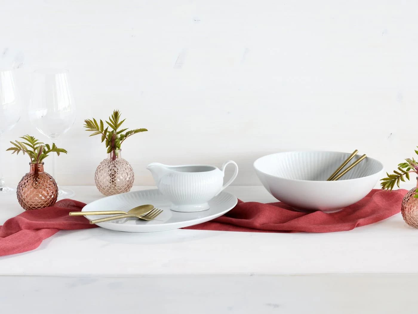 CREATABLE Valencia Servier-Set 3-teilig Weiß Porzellan - Bild 4