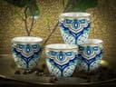CreaTable Espressotassen-Set Aladin Petrol, 4-tlg., Steinzeug, Orientalisch Bild 1