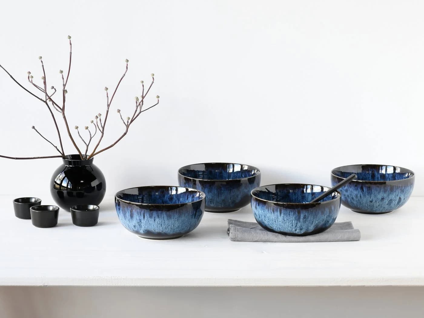 CreaTable Buddhabowl Set 4-tlg. Magic Blue Steinzeug