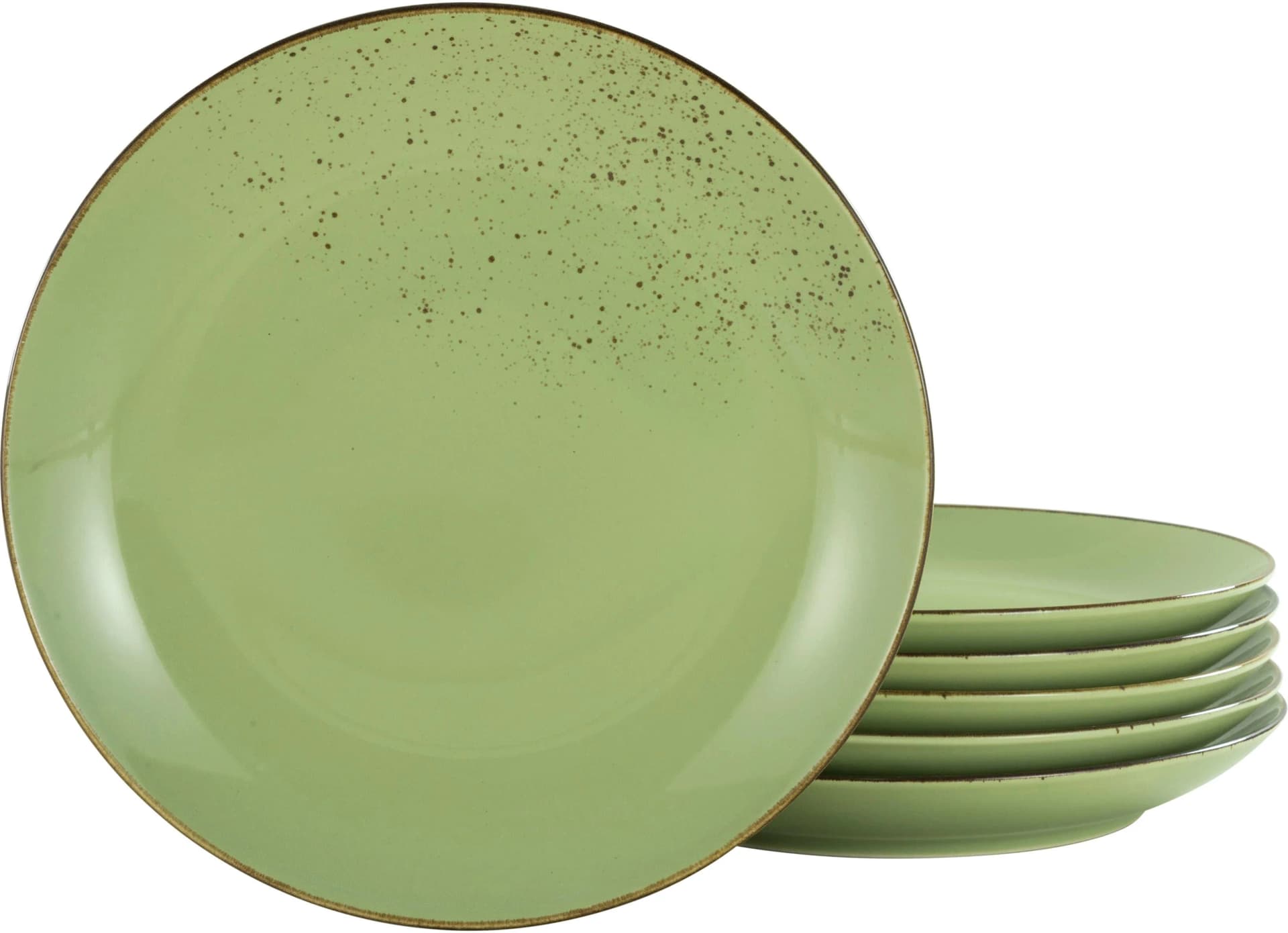 Creatable Dessertteller Set 6-tlg. Grün Steinzeug Coupeform