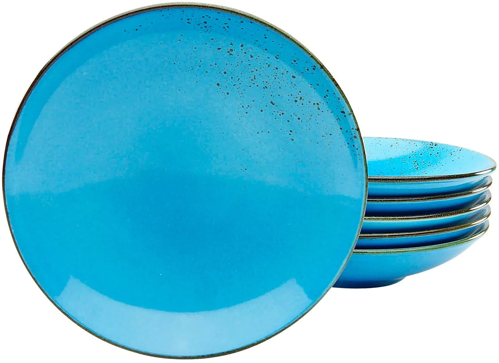 Suppenteller aus Steinzeug, mittelblau, Ø 22 cm