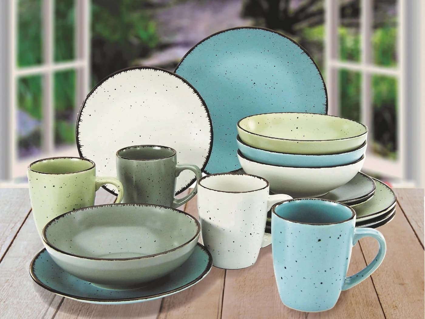 Creatable Kombiservice Fashion Mehrfarbig Keramik 16-teilig 300 ml Handbemalt