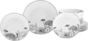 CREATABLE Teller-Set Luna Black Flower 18-tlg. Weiß/Schwarz Porzellan Bild 2