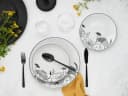 CREATABLE Teller-Set Luna Black Flower 18-tlg. Weiß/Schwarz Porzellan Bild 5