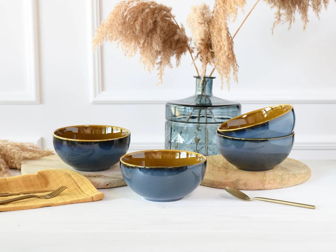 Creatable Schüsselset Mallorca Blau/Braun 4-teilig